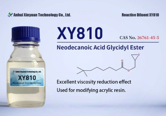 NEODECANOIC ACID GLYCIDYL ESTER XY810 CAS 26761-45-5 DILUENT IN EPOXY FLOOR COATINGS, POLYESTER OR ACRYLIC RESIN SYNTHESIS FOR WATER REDUCIBLE COATING, SYNTHESIS OF ALKYD RESINS